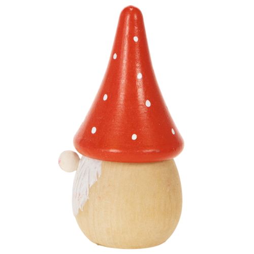 Mini figura de gnomo, decoración de mesa con amanita muscaria, 10 cm, 6 unidades | Floristik24.es