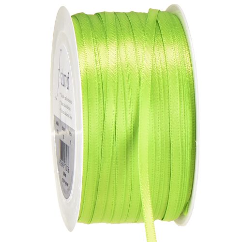 Cinta de raso para regalo, color verde claro, doble raso, 3 mm, 50 m