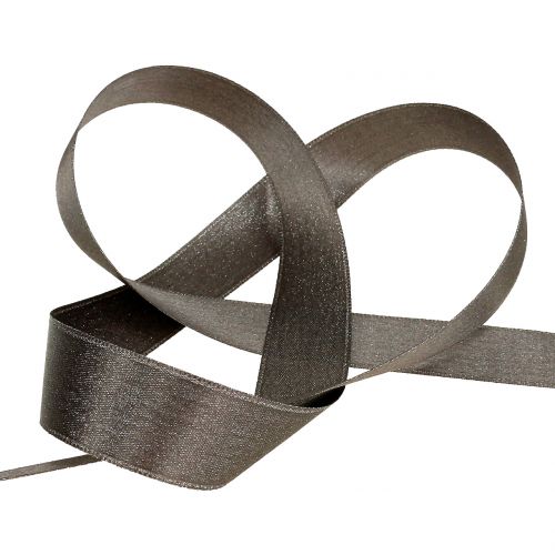 Artículo Cinta de raso con mica gris 25mm 20m