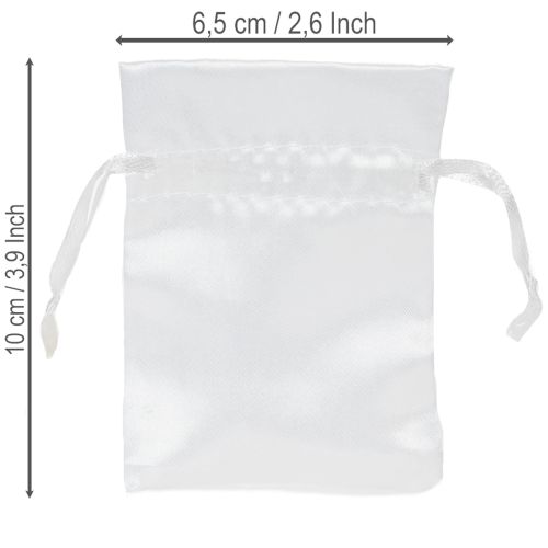 Artículo Bolsas de satén blanco 6.5 × 10cm 10pcs
