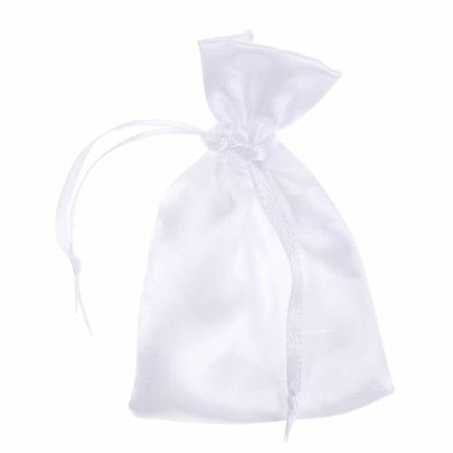 Bolsas de satén blanco 6.5 × 10cm 10pcs
