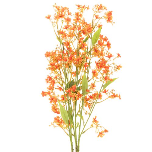 Rama de orquídea artificial naranja con filigrana para decoración de habitaciones, 110 cm, 3 unidades.