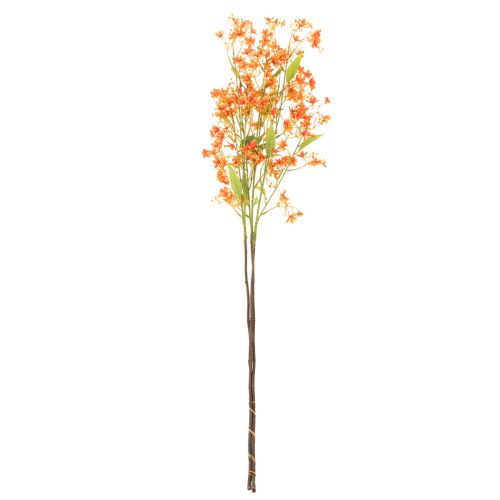Rama de orquídea artificial naranja con filigrana para decoración de habitaciones, 110 cm, 3 unidades. | Floristik24.es