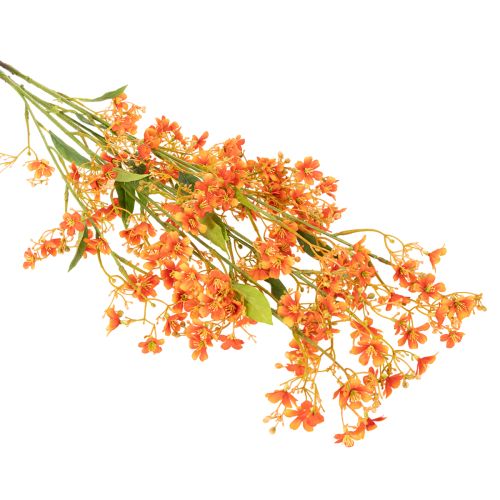Rama de orquídea artificial naranja con filigrana para decoración de habitaciones, 110 cm, 3 unidades. | Floristik24.es