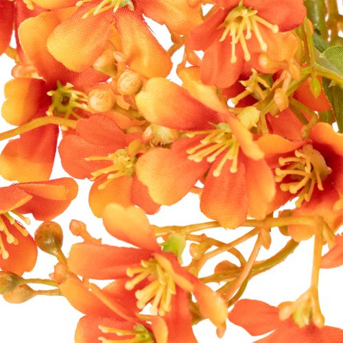 Rama de orquídea artificial naranja con filigrana para decoración de habitaciones, 110 cm, 3 unidades. | Floristik24.es