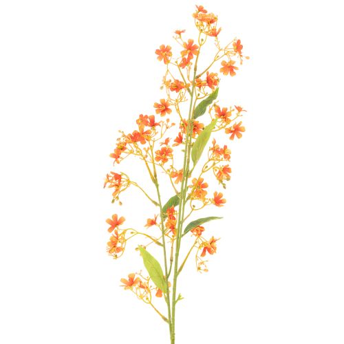 Rama de orquídea artificial naranja con filigrana para decoración de habitaciones, 110 cm, 3 unidades. | Floristik24.es