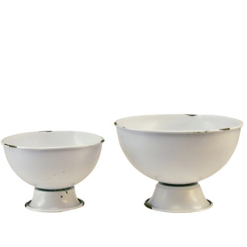 Artículo Taza cuenco taza decorativa óxido blanco Ø15cm H10cm juego de 2