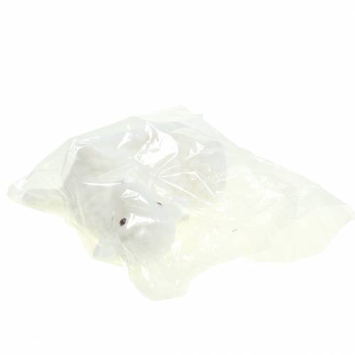 Floristik24 Decoración de Pascua cordero acostado flocado blanco A15cm