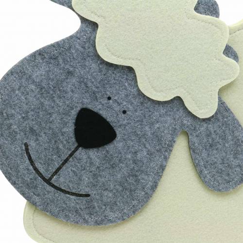 Floristik24 Ovejas de pie fieltro crema, gris 51 × 7cm H47cm