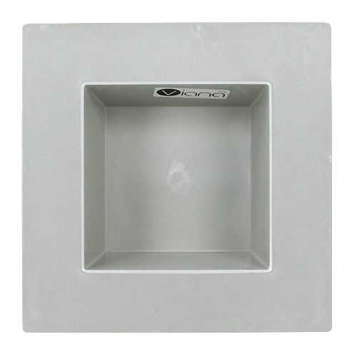 Floristik24 Cuenco cuadrado gris 20cm x 20cm, 1ud