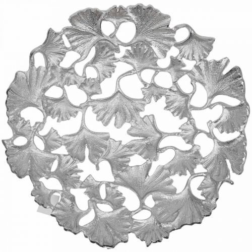 Artículo Cuenco decorativo plateado Gingko bowl metal Ø43cm H11cm