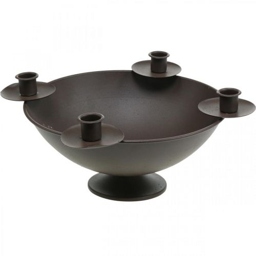 Artículo Cuenco decorativo portavelas varilla portavelas metal marron Ø31cm