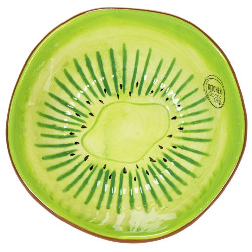 Artículo Cuenco de cerámica con diseño kiwi. Ideal para mesas de comedor y bufés con estilo. 15 cm.