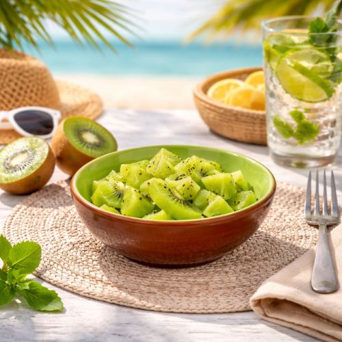 Artículo Cuenco de cerámica con diseño kiwi. Ideal para mesas de comedor y bufés con estilo. 15 cm.