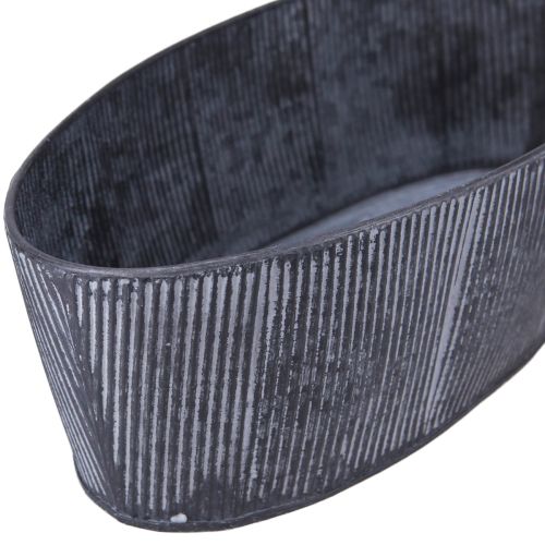 Artículo Cuenco ovalado de metal negro y gris vintage de 32,5/37 cm, juego de 2