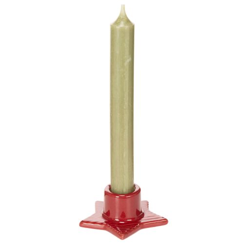 Portavelas con forma de estrella para velas cónicas, Adviento y Navidad, 8 cm, 2 unidades | Floristik24.es