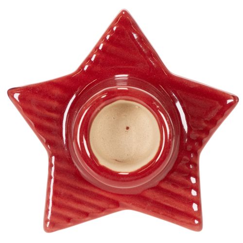 Portavelas con forma de estrella para velas cónicas, Adviento y Navidad, 8 cm, 2 unidades | Floristik24.es