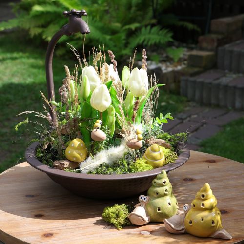 Artículo Macetero, ideal para zonas exteriores, con elemento de diseño de grifo, 36 cm