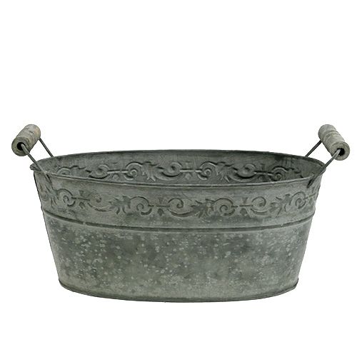 Floristik24 Shell zinc ovalado 25cm x 13,5cm H10,5cm