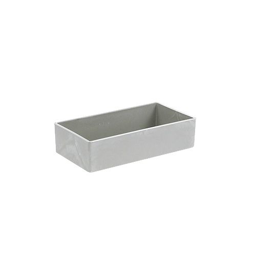 Floristik24 Cuenco cuadrado gris 20cm x 10,5cm H5cm