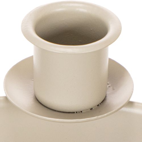 Portavelas con 4 soportes, corona de Adviento moderna, beige, 15 cm | Floristik24.es