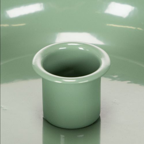 Candelabro decorativo de metal verde para velas cónicas, 13 cm. | Floristik24.es