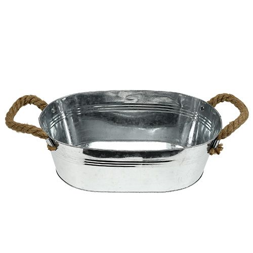 Artículo Bol ovalado 35cm x 21.5cm H11.5cm Zinc brillante