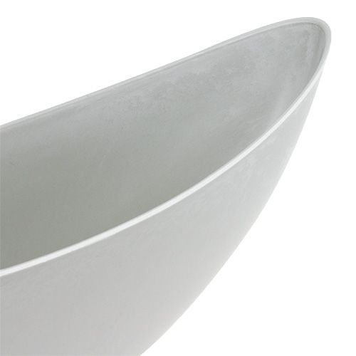 Floristik24 Cuenco ovalado gris 39cm x 13cm H13cm, 1p