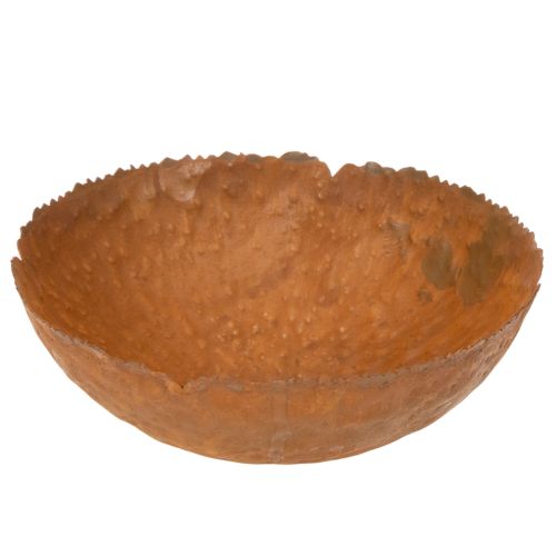 Bol redondo de metal con superficie texturizada efecto óxido, 20 cm. comprar | Floristik24.es