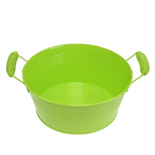 Floristik24 Cuenco redondo verde manzana Ø22cm H9.5cm