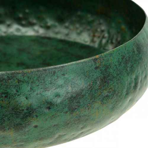 Floristik24 Cuenco decorativo verde antiguo Cuenco decorativo metal Ø25.5cm H6cm