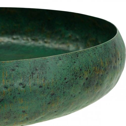 Floristik24 Cuenco decorativo verde antiguo Cuenco decorativo metal Ø32cm H7cm