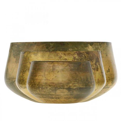 Artículo Cuenco decorativo cuenco de metal de latón Ø20/16,5/12,5cm juego de 3