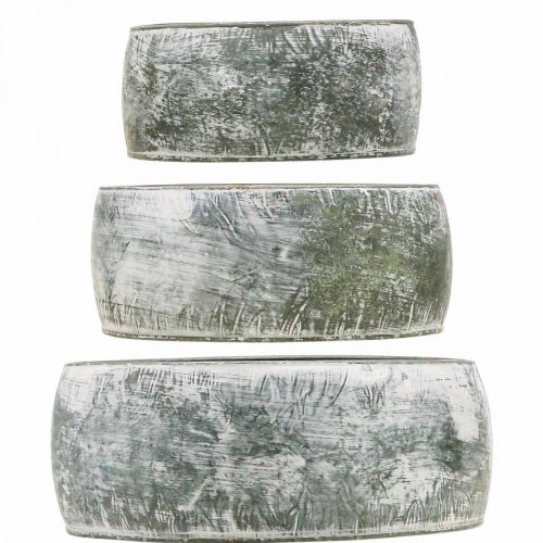 Floristik24 Cuenco decorativo de metal redondo gris Ø22/18,5/14,5cm
