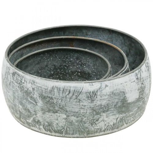 Artículo Cuenco decorativo de metal redondo gris Ø22/18,5/14,5cm