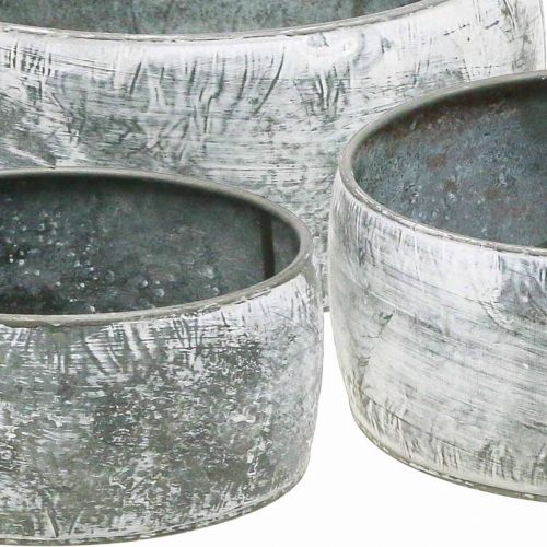 Floristik24 Cuenco decorativo de metal redondo gris Ø22/18,5/14,5cm