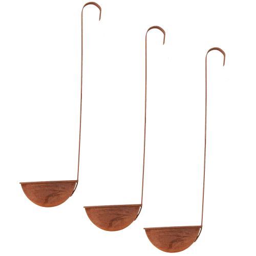 Floristik24 Cuenco para plantar cucharón decorativo óxido Ø12cm 3ud