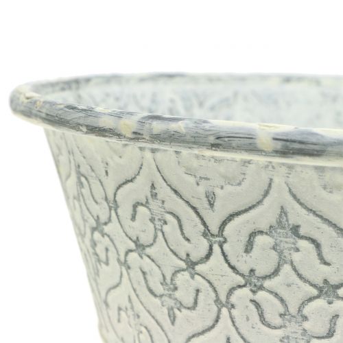 Floristik24 Cuenco de zinc con crema decorativa lavada Ø35,5cm H9cm