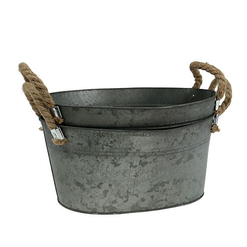 Floristik24 Cuenco antiguo ovalado 28 x 17cm H12cm 2pcs