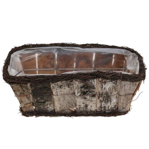 Artículo Macetero rectangular corteza de abedul enredaderas 36x18x14cm