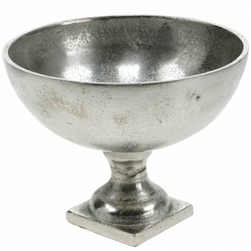 Floristik24 Cuenco con pie de metal plateado Ø16cm decoración de mesa, aspecto antiguo