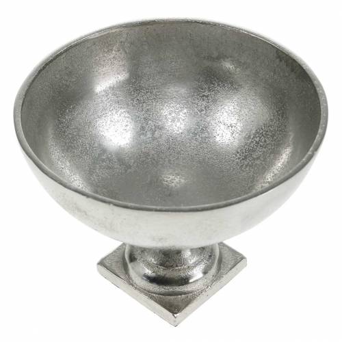 Floristik24 Cuenco con pie de metal plateado Ø16cm decoración de mesa, aspecto antiguo
