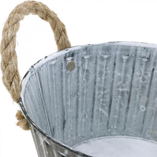 Floristik24 Cuenco para plantas, cuenco de metal con asas, cuenco decorativo para plantar Ø18cm