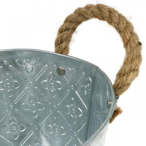 Floristik24 Jardinera con asas, cuenco de metal, bandeja de flores L31cm