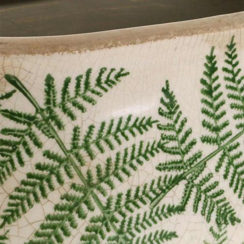 Floristik24 Cuenco para plantas helecho gres maceta de cerámica ovalada 20×10×13,5cm 2uds