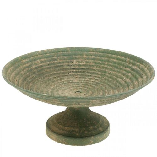 Floristik24 Cuenco con pie, cuenco decorativo, recipiente de metal, aspecto antiguo, Ø26cm H12cm