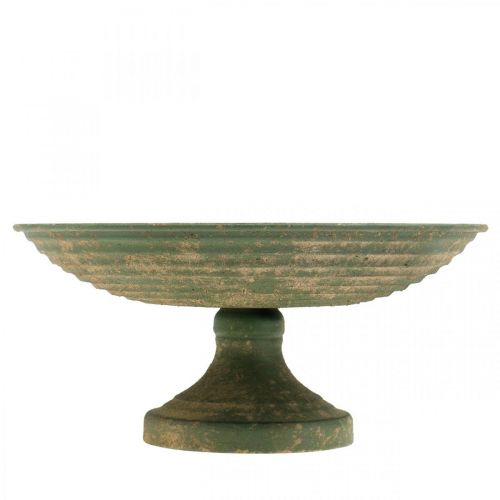 Floristik24 Cuenco con pie, cuenco decorativo, recipiente de metal, aspecto antiguo, Ø26cm H12cm