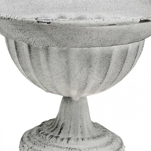 Floristik24 Cuenco taza decorativa blanca copa de metal Ø16cm H11,5cm