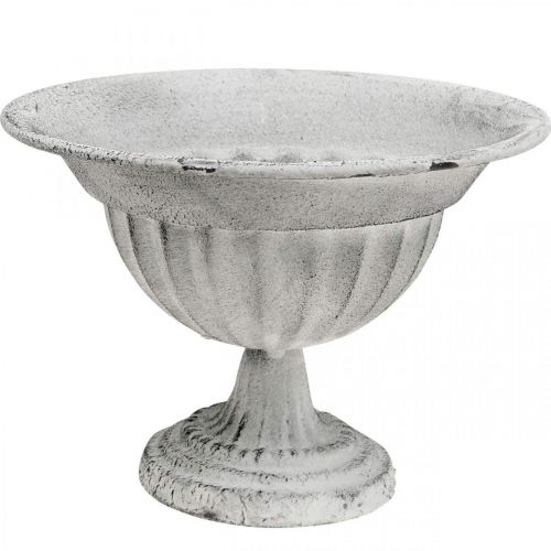 Floristik24 Cuenco taza decorativa blanca copa de metal Ø16cm H11,5cm