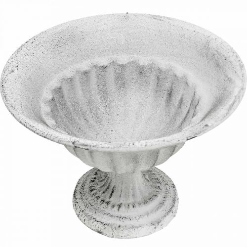 Floristik24 Cuenco taza decorativa blanca copa de metal Ø16cm H11,5cm